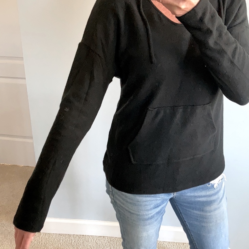 Basic Black, Brushed Hacci Hooded Top - image 5